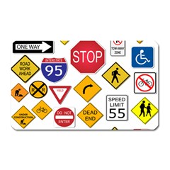 Street Signs Stop Highway Sign Magnet (rectangular) by Simbadda