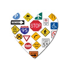 Street Signs Stop Highway Sign Heart Magnet by Simbadda