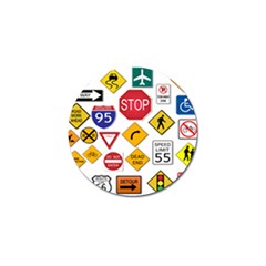 Street Signs Stop Highway Sign Golf Ball Marker by Simbadda