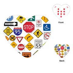 Street Signs Stop Highway Sign Playing Cards Single Design (heart) by Simbadda