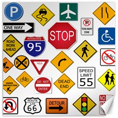 Street Signs Stop Highway Sign Canvas 12  X 12  by Simbadda