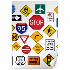 Street Signs Stop Highway Sign Canvas 20  X 30  by Simbadda