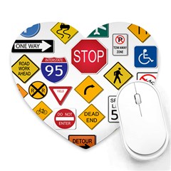 Street Signs Stop Highway Sign Heart Mousepads by Simbadda