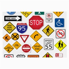 Street Signs Stop Highway Sign Large Glasses Cloth by Simbadda