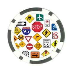 Street Signs Stop Highway Sign Poker Chip Card Guard by Simbadda