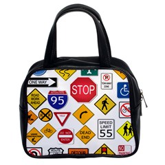 Street Signs Stop Highway Sign Classic Handbag (two Sides)