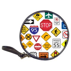 Street Signs Stop Highway Sign Classic 20-cd Wallets by Simbadda