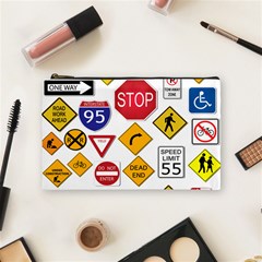 Street Signs Stop Highway Sign Cosmetic Bag (medium) by Simbadda