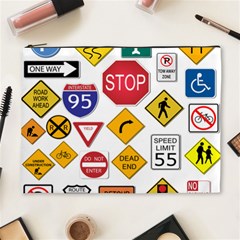 Street Signs Stop Highway Sign Cosmetic Bag (xl) by Simbadda