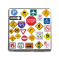 Street Signs Stop Highway Sign Memory Card Reader (square 5 Slot) by Simbadda