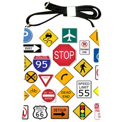 Street Signs Stop Highway Sign Shoulder Sling Bag by Simbadda