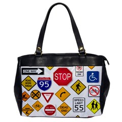 Street Signs Stop Highway Sign Oversize Office Handbag by Simbadda