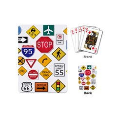 Street Signs Stop Highway Sign Playing Cards Single Design (mini) by Simbadda