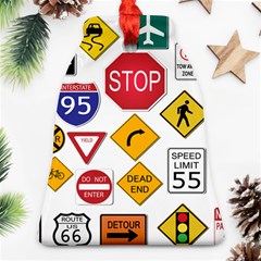 Street Signs Stop Highway Sign Ornament (bell) by Simbadda