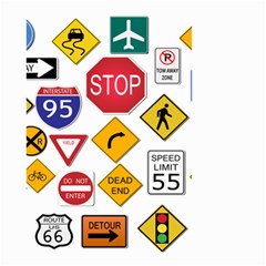 Street Signs Stop Highway Sign Small Garden Flag (two Sides) by Simbadda