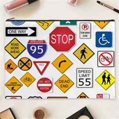 Street Signs Stop Highway Sign Cosmetic Bag (xxxl) by Simbadda