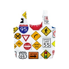 Street Signs Stop Highway Sign Full Print Recycle Bag (s) by Simbadda