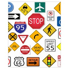 Street Signs Stop Highway Sign Drawstring Bag (small) by Simbadda