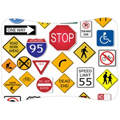 Street Signs Stop Highway Sign Velour Seat Head Rest Cushion by Simbadda