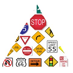 Street Signs Stop Highway Sign Wooden Puzzle Triangle by Simbadda