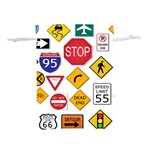 Street Signs Stop Highway Sign Lightweight Drawstring Pouch (L) Front