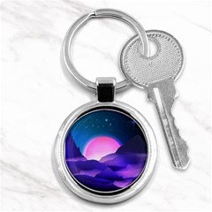 Mountain Sunrise Mountains Sunrise Key Chain (round) by Simbadda