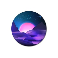 Mountain Sunrise Mountains Sunrise Magnet 3  (round) by Simbadda