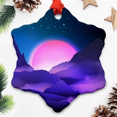 Mountain Sunrise Mountains Sunrise Ornament (snowflake) by Simbadda