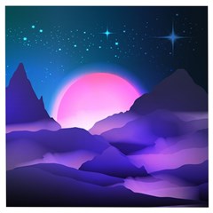 Mountain Sunrise Mountains Sunrise Wooden Puzzle Square