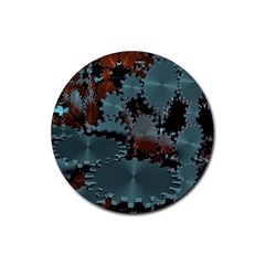 Gear Gears Technology Transmission Rubber Coaster (round)  by Simbadda