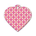 Sakura Flower Pattern Dog Tag Heart (Two Sides) Front