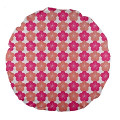 Sakura Flower Pattern Large 18  Premium Round Cushions by Simbadda