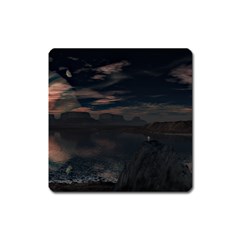 Landscape Planet Sky Lake Square Magnet by Simbadda