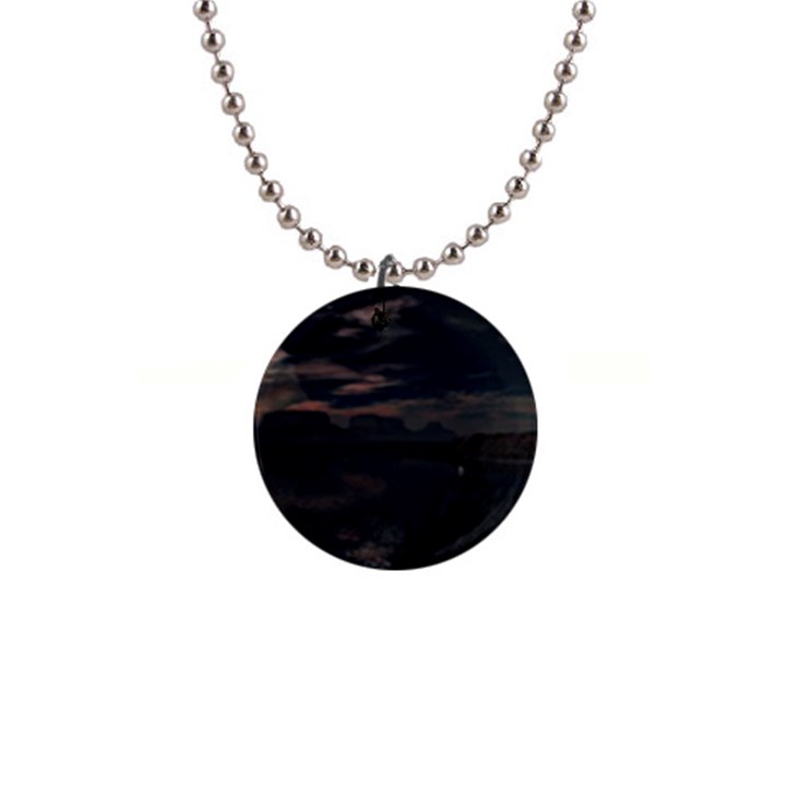 Landscape Planet Sky Lake 1  Button Necklace