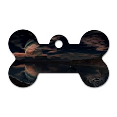 Landscape Planet Sky Lake Dog Tag Bone (two Sides) by Simbadda