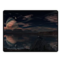 Landscape Planet Sky Lake Double Sided Fleece Blanket (small)  by Simbadda