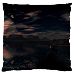 Landscape Planet Sky Lake Large Flano Cushion Case (one Side) by Simbadda