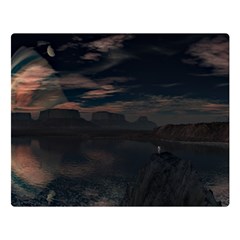 Landscape Planet Sky Lake Double Sided Flano Blanket (large)  by Simbadda