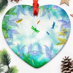 Scrapbooking Tropical Pattern Heart Ornament (two Sides) by Simbadda