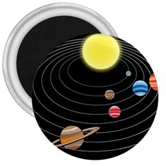 Solar System Planets Sun Space 3  Magnets by Simbadda