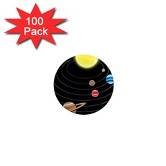 Solar System Planets Sun Space 1  Mini Magnets (100 Pack)  by Simbadda