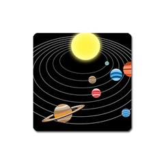 Solar System Planets Sun Space Square Magnet by Simbadda