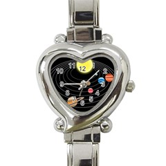 Solar System Planets Sun Space Heart Italian Charm Watch by Simbadda