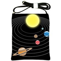 Solar System Planets Sun Space Shoulder Sling Bag by Simbadda