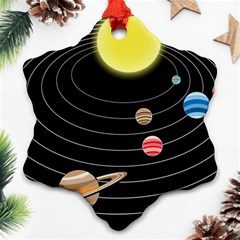 Solar System Planets Sun Space Snowflake Ornament (two Sides) by Simbadda