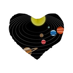 Solar System Planets Sun Space Standard 16  Premium Heart Shape Cushions by Simbadda