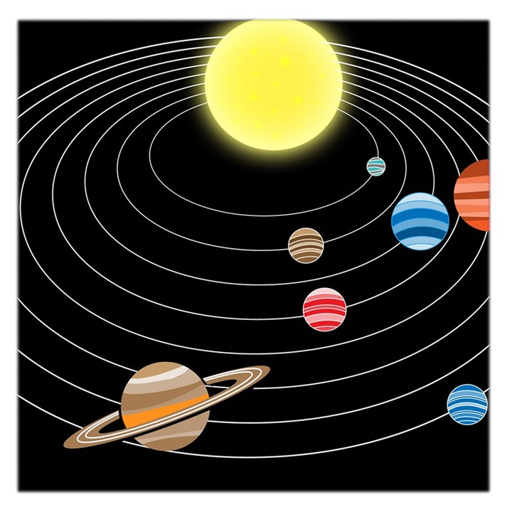 Solar System Planets Sun Space Large Satin Scarf (Square)