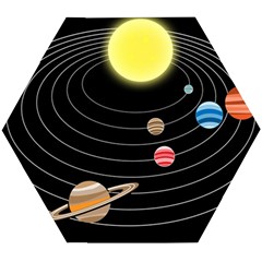 Solar System Planets Sun Space Wooden Puzzle Hexagon