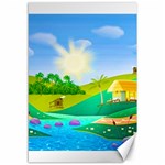 Tropical Resort Huts Lake River Canvas 12  x 18  11.88 x17.36  Canvas - 1