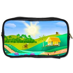 Tropical Resort Huts Lake River Toiletries Bag (two Sides) by Simbadda